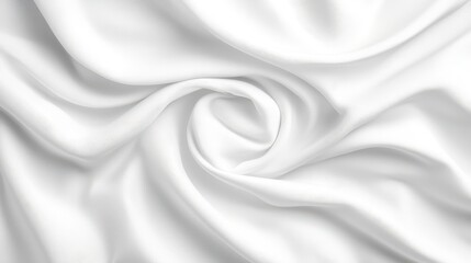 Obraz premium Luxurious white silk fabric background, smooth, flowing texture for elegant designs