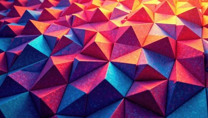 Obraz premium Intricate tessellation of geometric shapes in vibrant hues, triangle, bright