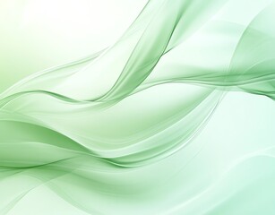 Obraz premium Green Wave Abstract Background Design with Smooth Gradient Flowing Lines