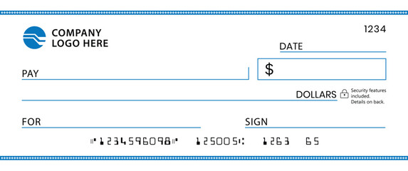 Presentation Check Template Giant Large Donor Check for Business. Vector