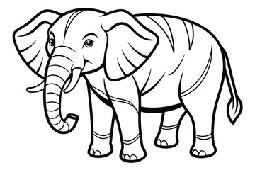 Obraz premium coloring page line art the elephant black vector