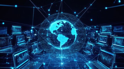 Global Network of Computers, Data Flow, and the Earth