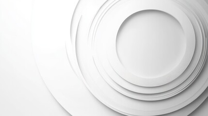 Abstract concentric circles, white background, minimalist design, digital art, for website header