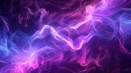 Obraz premium 3D illustration Abstract digital neon graphic smoke light background. Generated AI image