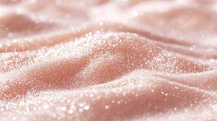 Fototapeta premium Soft Sparkle: A close-up shot of a soft, flowing fabric covered in glittering particles, conveying a sense of luxury and delicate beauty.