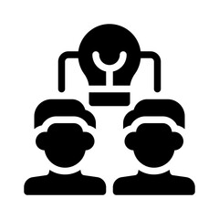 team collaboration glyph icon
