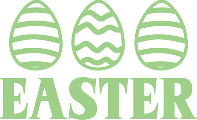 Easter typography clip art design on plain white transparent isolated background for card, shirt, hoodie, sweatshirt, apparel, tag, mug, icon, poster or badge