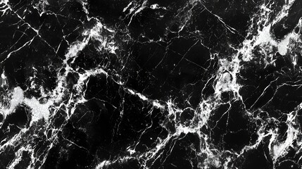 Naklejka premium Elegant Veins: A close-up of a captivating black marble surface, revealing intricate and elegant white veining patterns, creating a luxurious and timeless aesthetic.