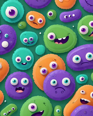 Fototapeta premium Cartoon Gut Bacteria