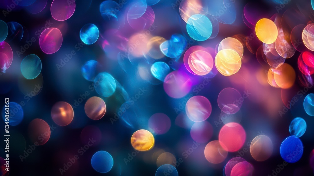 Poster celestial glow: a mesmerizing display of vibrant bokeh lights dancing in a captivating symphony of c