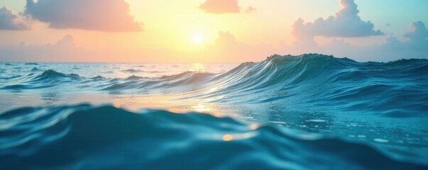 Obraz premium Calming Oceanic Effect with Gradual Transition , blue, serene, gradient