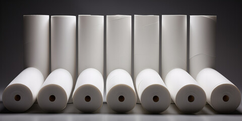 Group of White Paper Rolls.