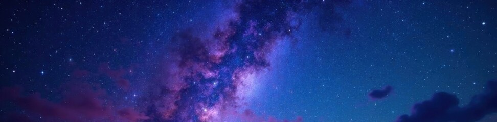 Fototapeta premium Celestial night sky with stars and galaxy background, astronomy, celestial