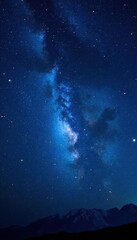 Fototapeta premium Celestial scene with countless twinkling stars and a deep blue background, celestial, darkness
