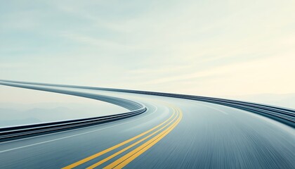 Curving Highway for Speed, Motion Blur, Landscape.