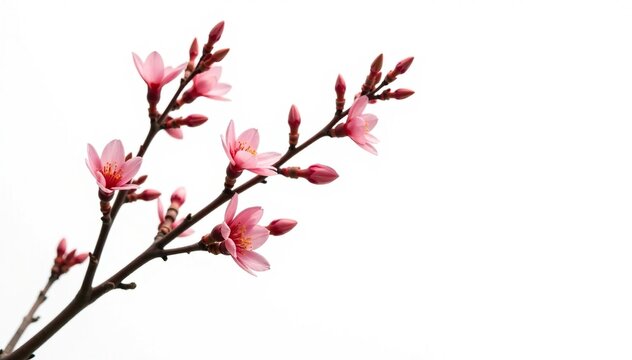 Simple, isolated branches on white background, plant, flowerless
