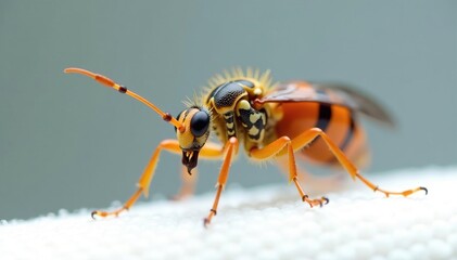 Fototapeta premium Close-up of single insect on pure white background, invertebrate, nature, animal