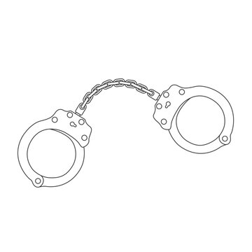 black outline handcuffs isolated white background clip art preview