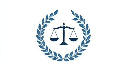 Justice Scales in Laurel Wreath; Legal Symbol; Formal; Background for Legal Documents