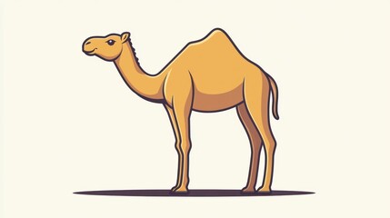 Cartoon camel illustration, animal, nature, simple design, for children's book, educational resources