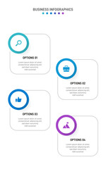 Vertical progress bar featuring 4 arrow-shaped elements, symbolizing the four stages of business strategy and progression. Clean timeline infographic design template. Vector for mobile presentation.