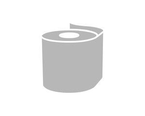 Simple, minimalist graphic of a roll of paper towels or toilet paper.  Perfect for web design, app interfaces, or illustrating cleanliness, hygiene, or resource consumption.