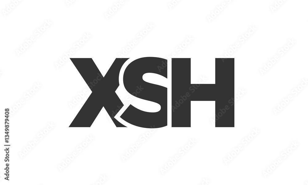 Fototapete xsh logo design template with strong and modern bold text. initial based vector logotype featuring s