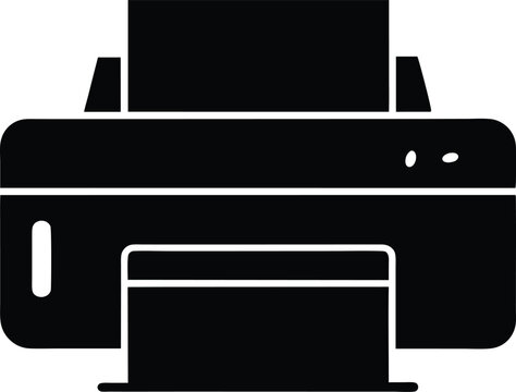 black printer icon, printing paper clip art preview