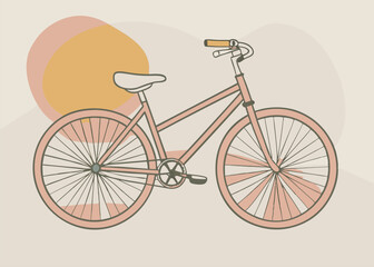 Pink Bicycle Illustration. Minimalist Bike Design