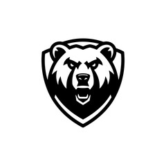 Grizzly bear. Bear emblem. Modern style bear sign. Vector illustration