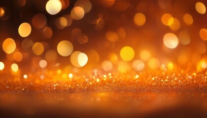 Fototapeta premium A mesmerizing orange backdrop aglow with sparkling bokeh lights crafting a whimsical vibe
