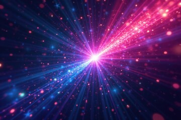 Fototapeta premium Cosmic force fields intersect with neon lights, neon, cosmos, particles