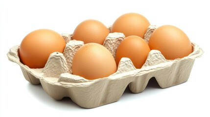 Freshly Collected Eggs in Cardboard Carton