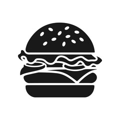 Illustration of a hamburger. Burger emblem. Vector illustration