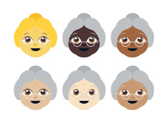 grandmother elderly woman emoji vector illustration