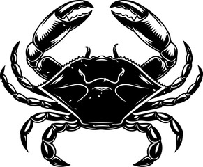 Vintage  engraving illustration of crab. Seafood emblem with crab. Vector crab illustration