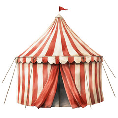 Traditional circus tent big top isolated on transparent background