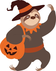 A cartoon sloth is depicted in a