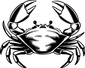 Vintage  engraving illustration of crab. Seafood emblem with crab. Vector crab illustration