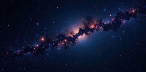 Dark cosmic night with twinkling stars on black background, stars, blackness