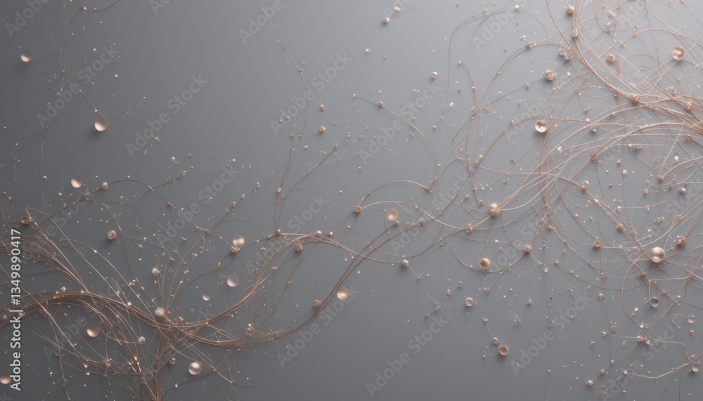 Poster rose gold and gray abstract circuit design elegant lines and shimmering elements