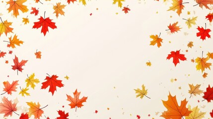 Autumn leaves border frame