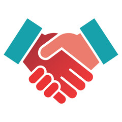 Handshake Icon – Symbolizing Teamwork & Collaboration in Flat Vector Style on Transparent Background