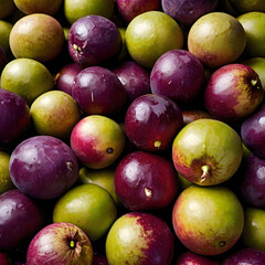 Mangosteen Pile with Opened Fruit
