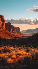 Naklejka premium Monument Valley Sunset: Arizona's Majestic Landscape