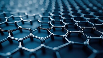 Atomic Lattice Structure in Dark Blue Background