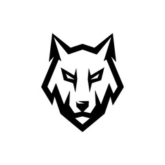 Wolf head. Wolf emblem. Modern style wolf sign. Vector illustration