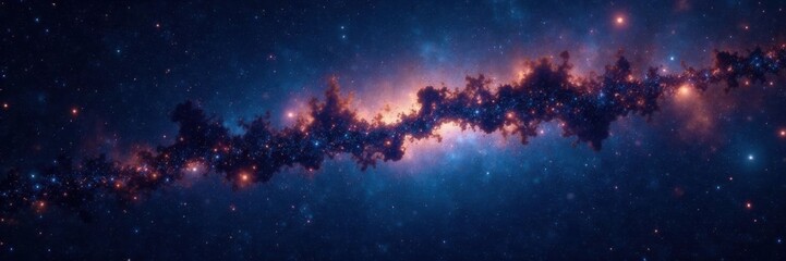 Naklejka premium Deep space with glittering stars on a dark canvas, twinkling stars, night sky