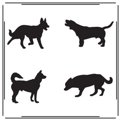 Dog silhouette, Dog illustration ,Dog clipart, Dog vector ,Dog icon , black Dog ,Dog illustration on white background, Dog vector illustration ,