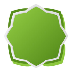 Shapes of Islamic ornament frames and badges in a green gradient